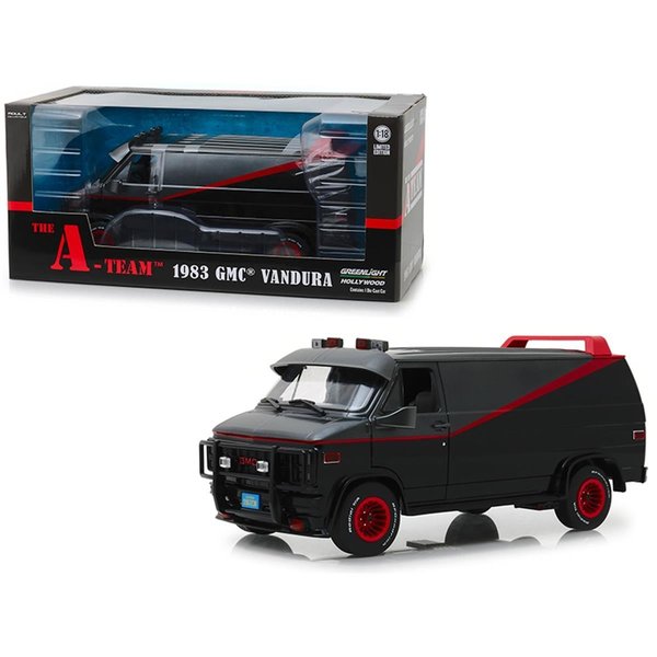 Greenlight 1983 GMC Vandura Black The A-Team 1983-1987 TV Series 1-18 Diecast Model Car 13521